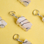 Natural Wire Wrapped Selenite Crystal Stone Pendant
