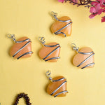 Carnelian Pendant Heart Wire Wrapped Crystal Stone Pendant