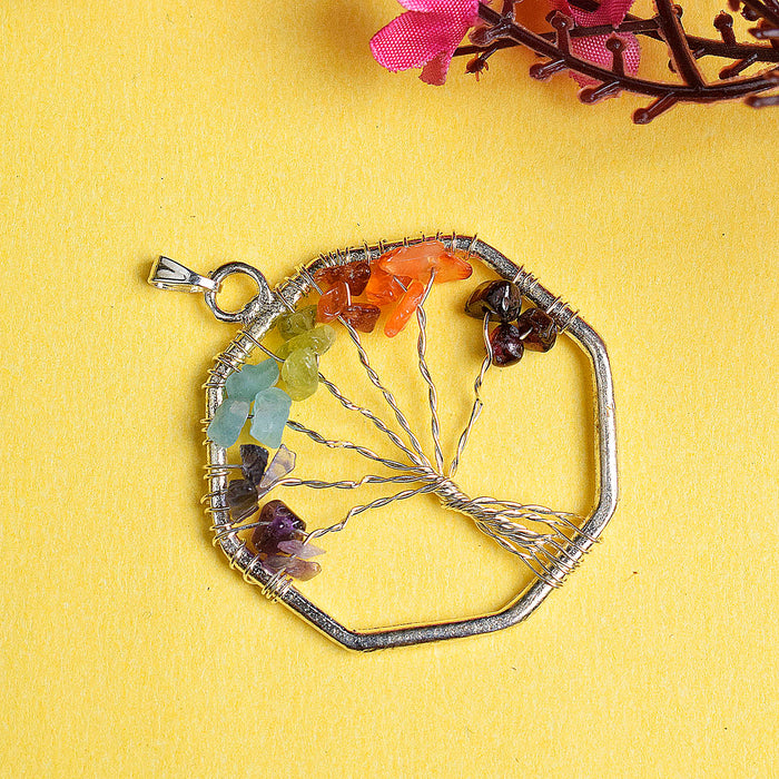 7 Chakra Tree of Life Crystal Stone Pendant