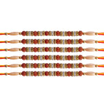 Beautiful Beaded Rudraksha Rakhi Set (Pack of 6)