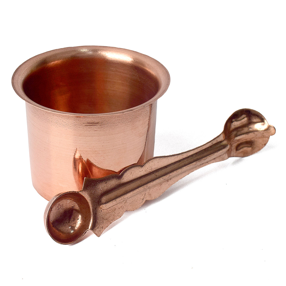 Premium Pure Copper Panch Patra Puja Glass and Spoon