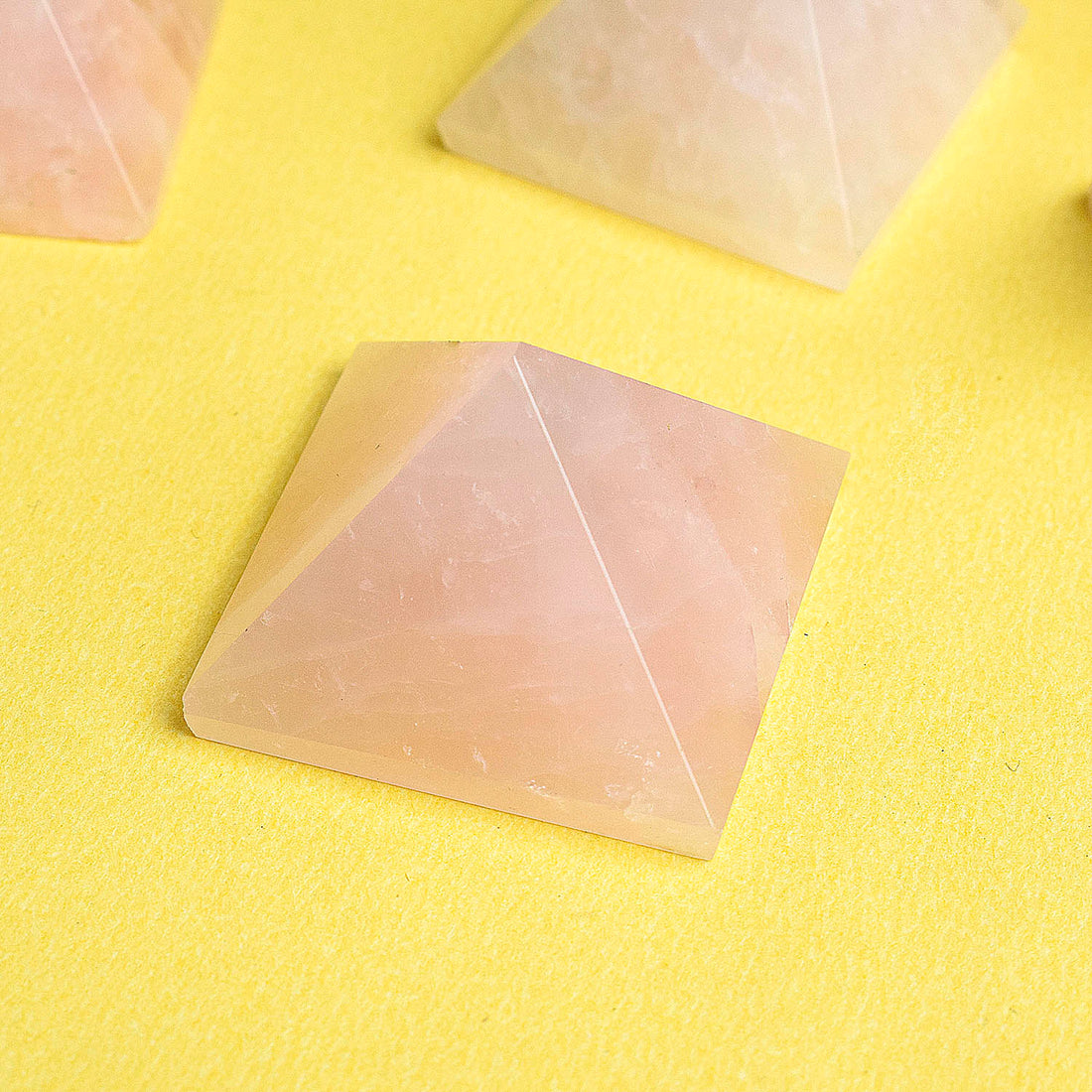 Rose Quartz Pyramid for Reiki Healing and Crystal Healing Stone