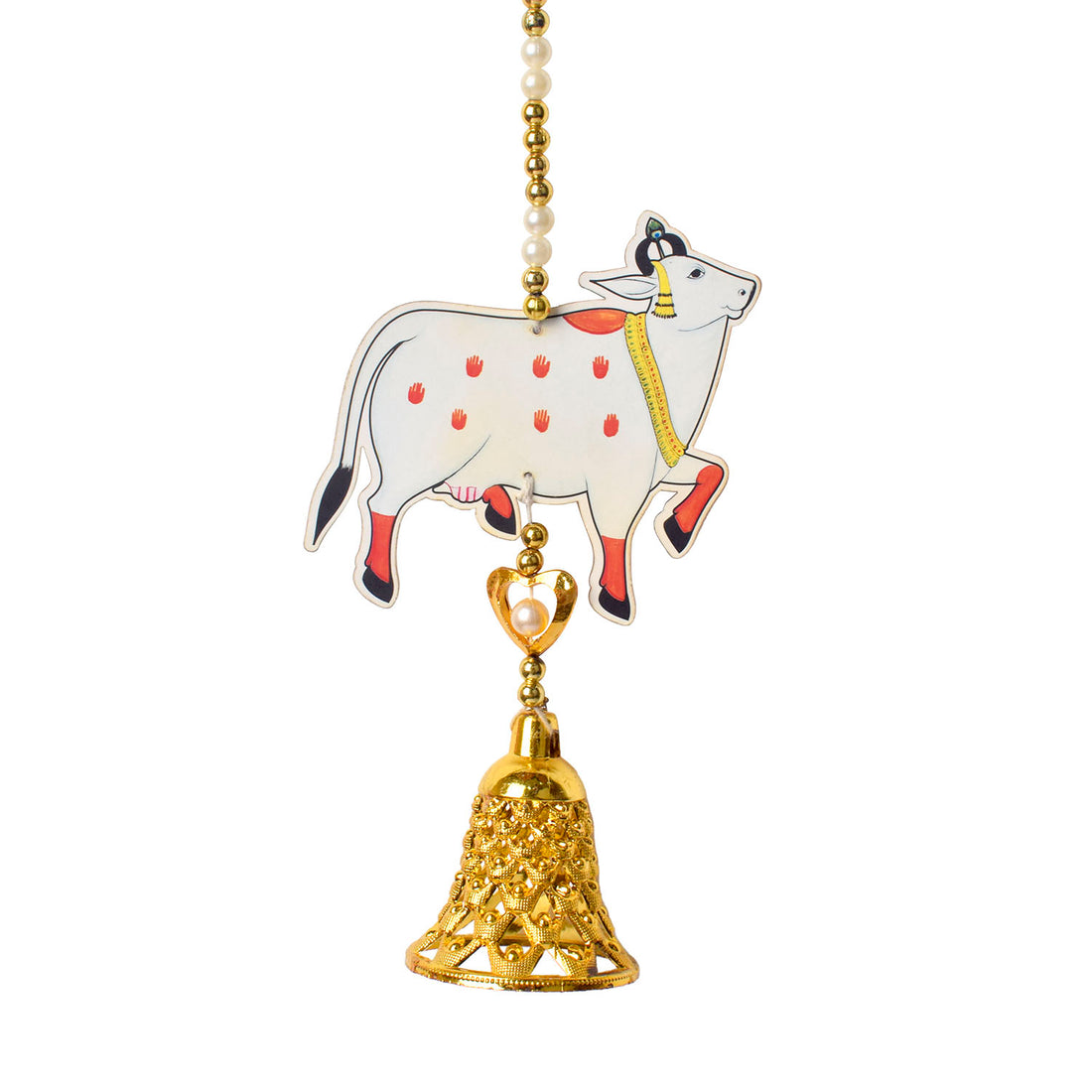 Decorative Lotus Shubh Labh and Cow Wall Hanging
