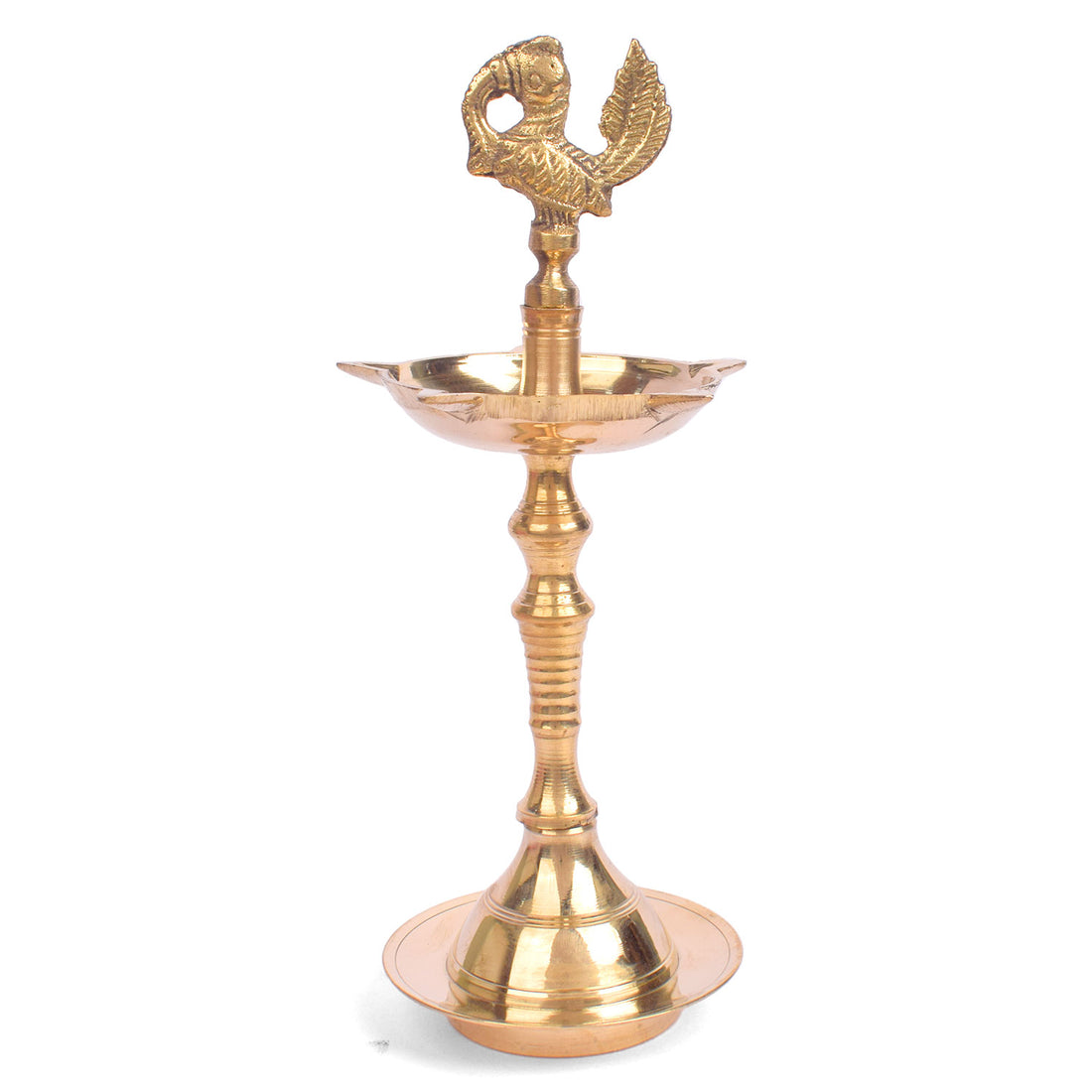 11 Inch Brass Peacock Kerala Diya
