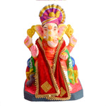 Traditional Red Velvet Ganpati Idol Patka - 15 Inch