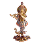8.1 Inch Lord Krishna Brass Murti