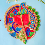 Shri Radhe Embroidered Peacock Dress for Laddu Gopal
