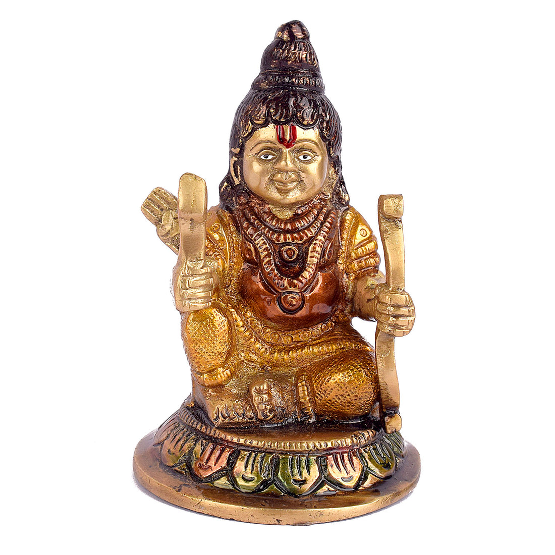 3.2 Inch Brass Ram Lalla Bal Roop Statue in Colored