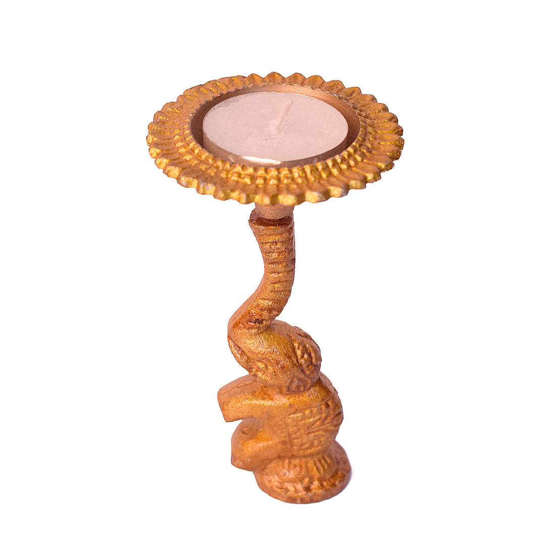Multicolor Elephant Diya Metal Table Dia Laxmi Candle Tea Light Holder (Pack of 2)