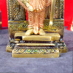 8.4 Inch Exquisite Brass Ram Idol with Bow in Colored