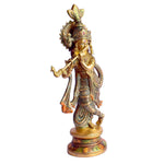 15 Inch Religious Lord Large Krishna God Brass Statue