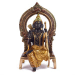 8.4 Inch Brass Ram with Bow Idol in Sitting Pose