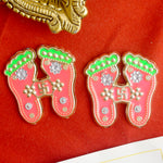Diwali Brilliance Pink Charan Paduka Stickers Set of 2