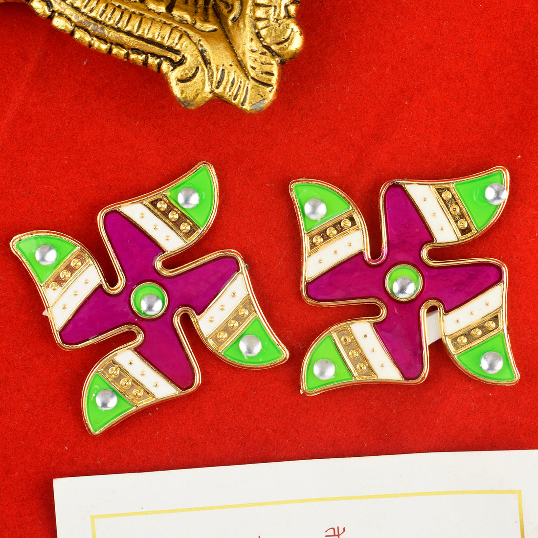 Celebration Spark Swastik Stickers Set of 2