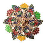 Exquisite Peacock Flower Design Kumkum Container