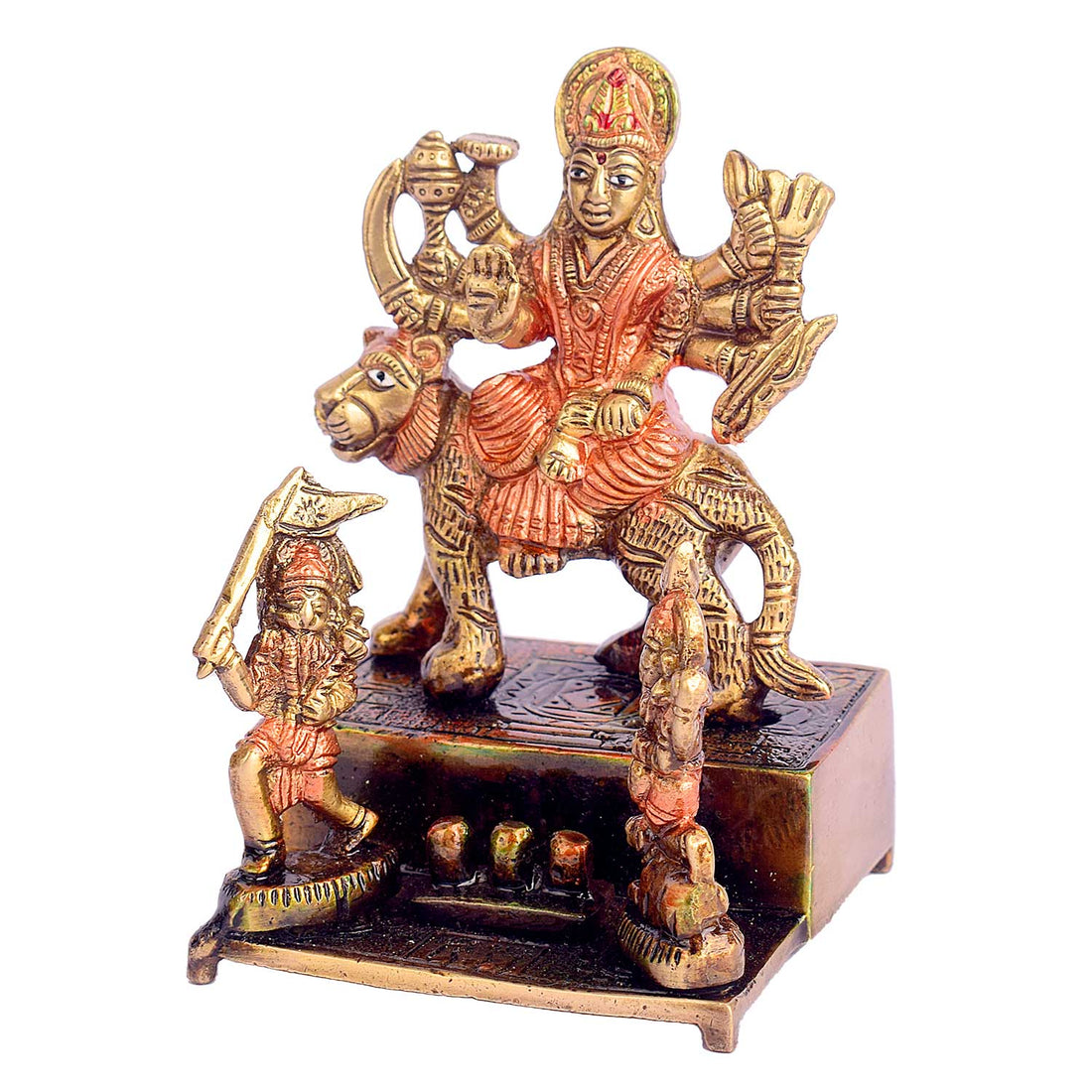 4.9 Inch Brass Sherawali Mata Idol | Divine Durga Maa Statue