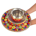 Karwa Chauth Handmade Floral Thali Set - 3pc