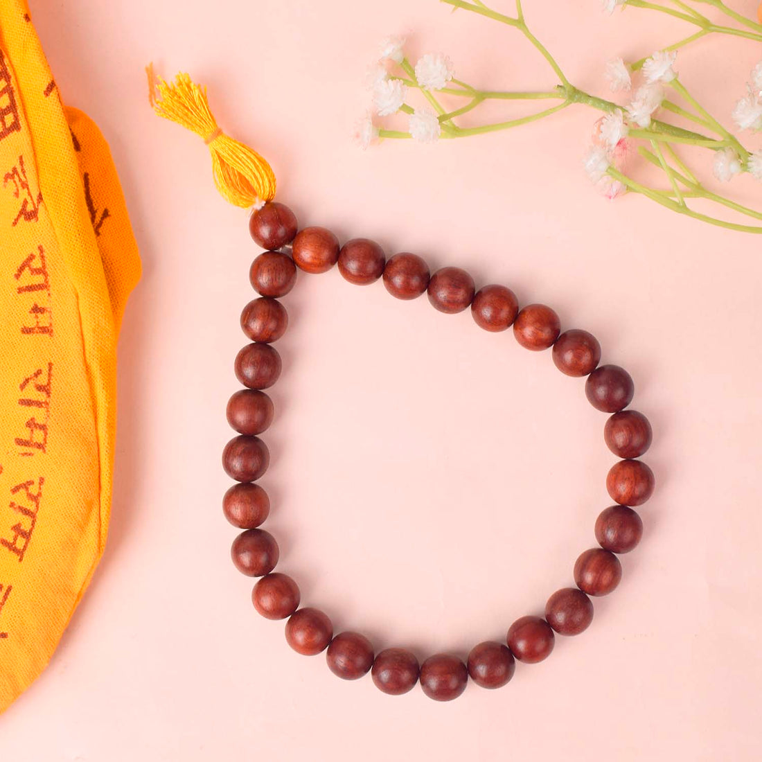 12mm 27 Bead Red Chandan Mani Mala