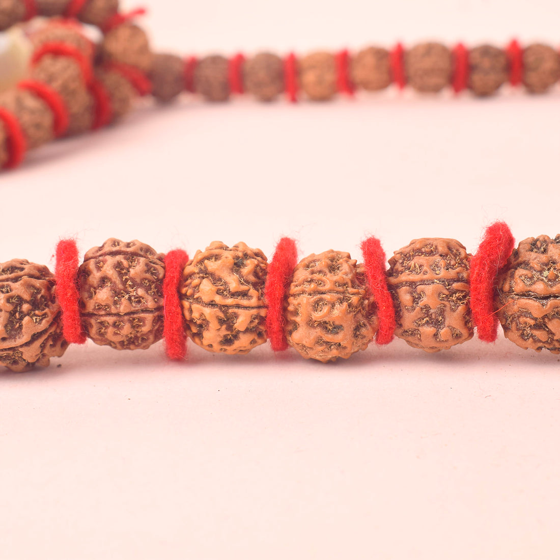 5 Mukhi 108 Beads Rudraksha Kantha Mala with Velvet Thread