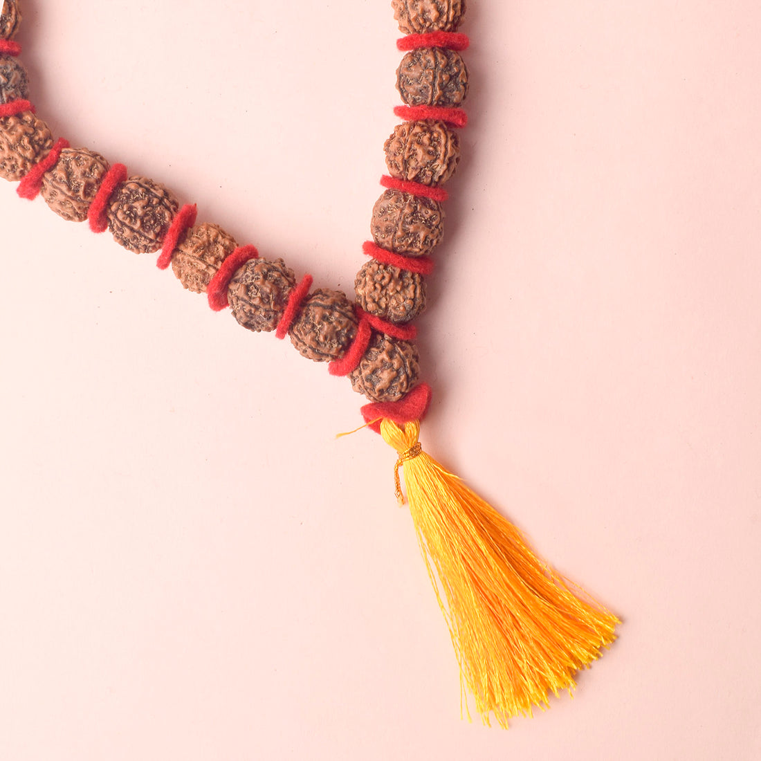 5 Mukhi 108 Beads Rudraksha Kantha Mala with Velvet Thread