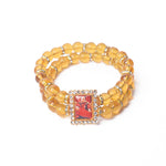 Brown Double Band Round Pearl Bracelet with Jai Guruji Swaroop Handmade Bracelets for Men and Women
