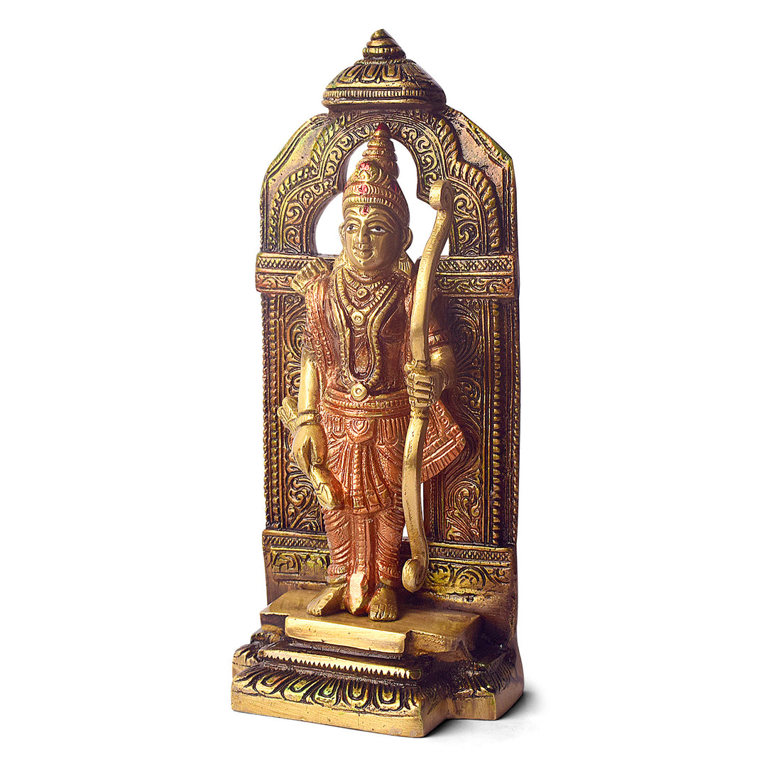 8.4 Inch Exquisite Brass Ram Idol with Bow in Colored