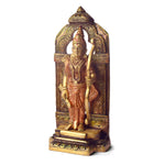 8.4 Inch Exquisite Brass Ram Idol with Bow in Colored