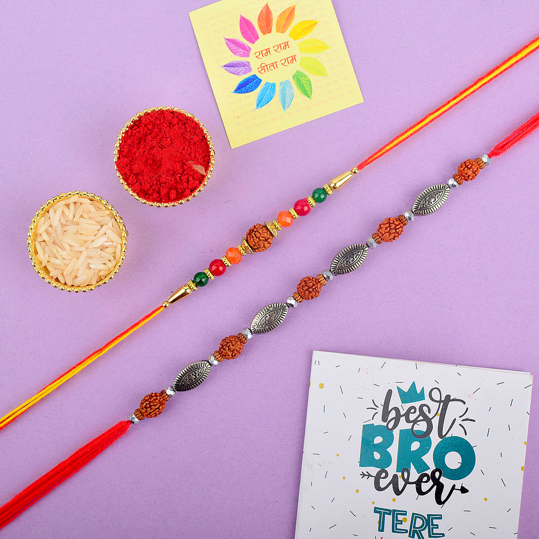 Rudraksha Rakhi Set of 2