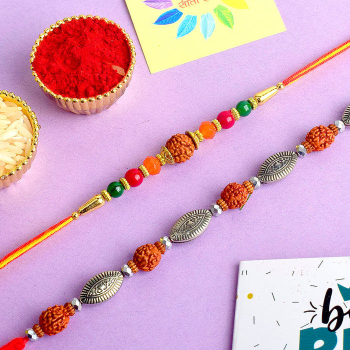 Rudraksha Rakhi Set of 2