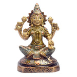 5.1 Inch Antique Finish Lakshmi Ganesh Idol in Brass