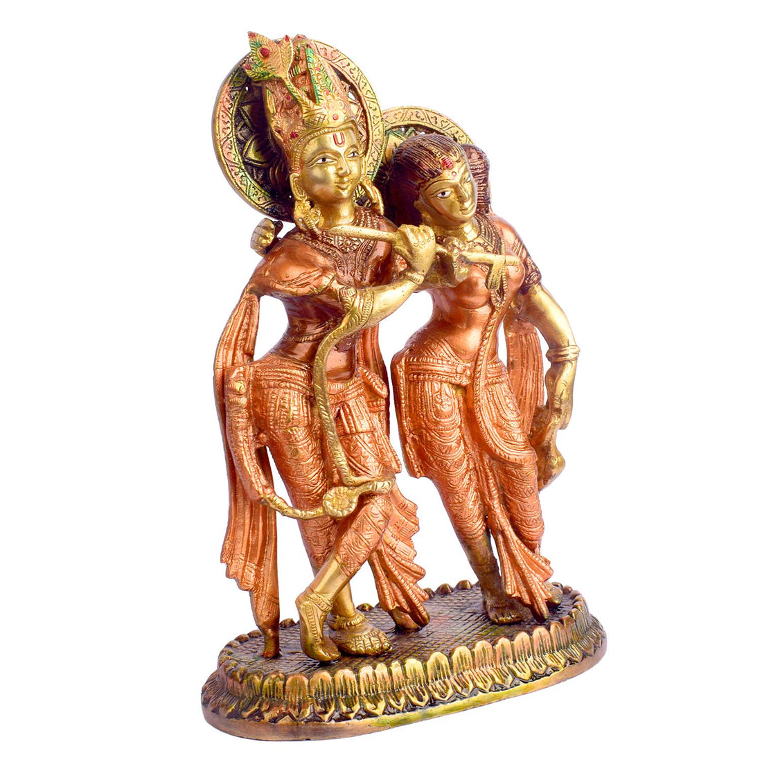 11 Inch Brass Radha Krishna Standing Together Statue