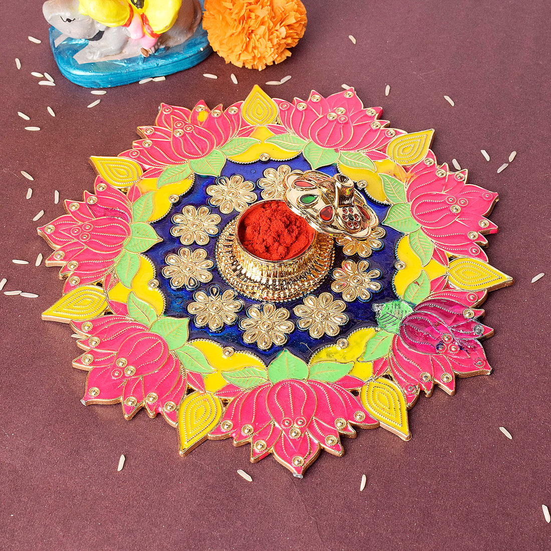 Flower Design Traditional Kumkum Holder