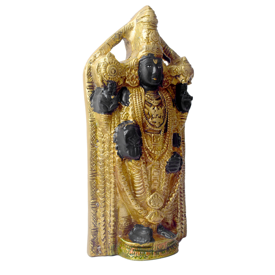 This 8-inch Tirupati Balaji statue beautifully captures the divine presence of Lord Venkateshwara, the beloved deity of the Tirupati temple. Crafted with exquisite attention to detail, the statue radiates grace, serenity, and spiritual blessings. Known for his power to bestow prosperity, health, and peace, Lord Balaji's idol brings a sense of calm and positive energy to any space.