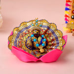 6.1 Inch Elegant Satin Kamal Asan for Pooja