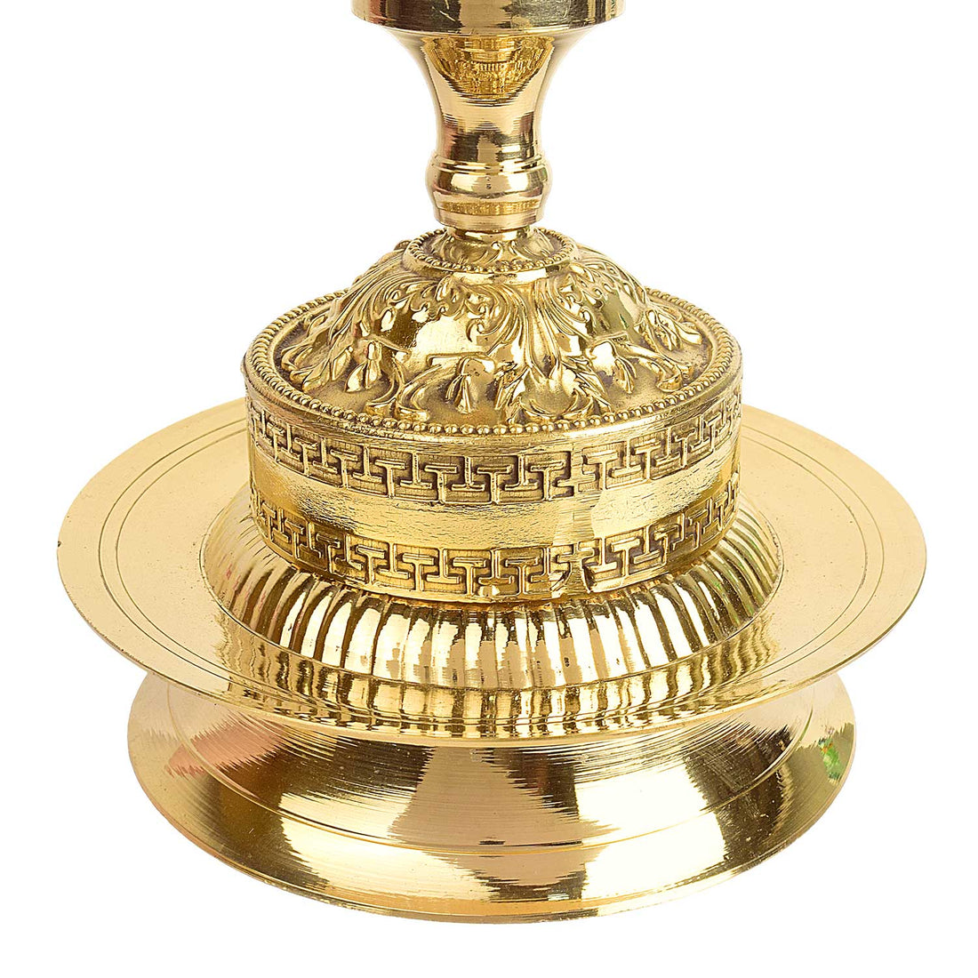 11 Inch 1 Step Embossed Peacock Kerala Stand Diya