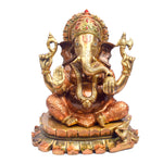 8.1 Inch Blessings of Lakshmi & Ganesha in Brass
