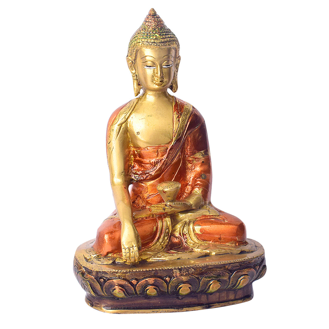 7.7 Inch Brass Buddha Statue - A Perfect Showpiece for Home Decor