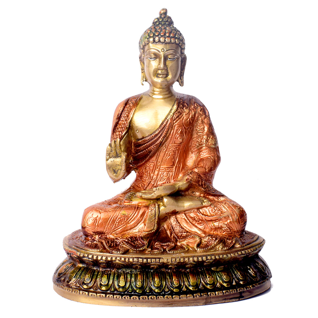 8.9 Inch Handcrafted Brass Buddha Statue for Spiritual Home Enhancement