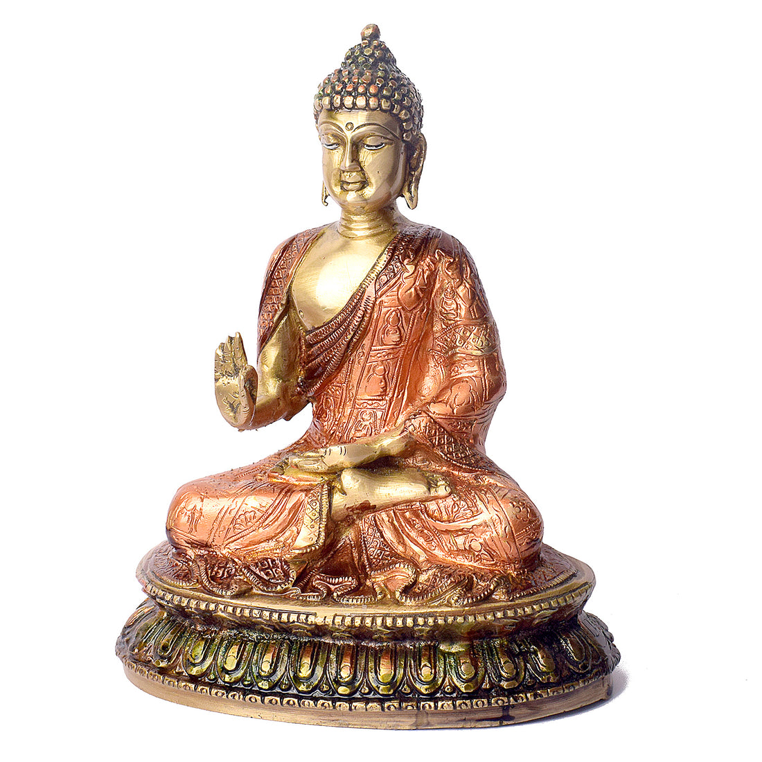 8.9 Inch Handcrafted Brass Buddha Statue for Spiritual Home Enhancement