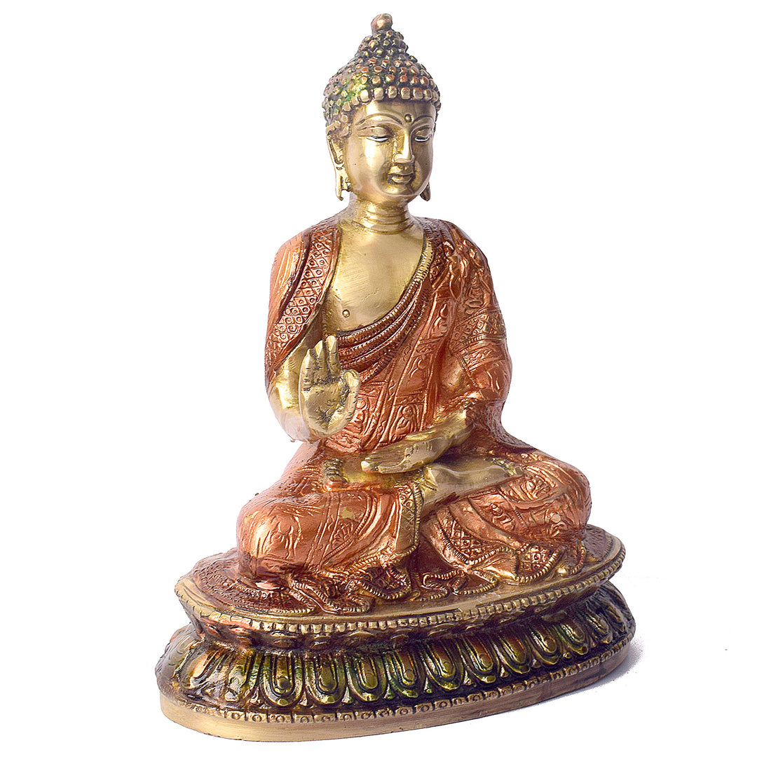 8.9 Inch Handcrafted Brass Buddha Statue for Spiritual Home Enhancement