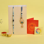 Evil Eye Beaded Bhaiya Bhabhi Rakhi Set