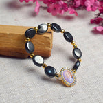 Black Pearl Bracelet with Jai Guruji Swaroop Handmade Bracelets for Men and Women