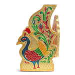Golden Meenakari Peacock Singhasan Jhula for Laddu Gopal