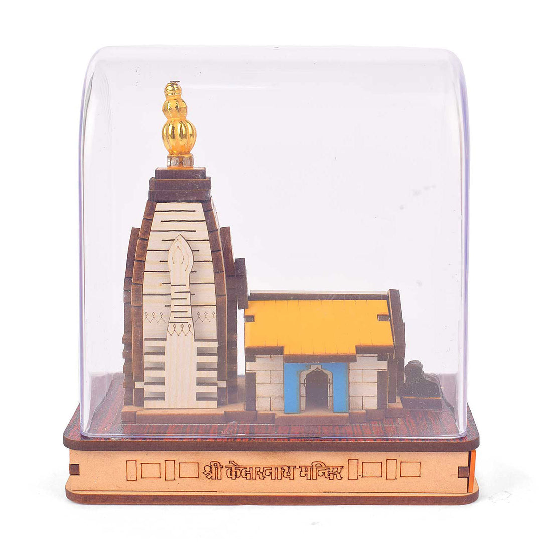 Shri Kedarnath Dham Temple Plywood Showpiece – Wooden Spiritual Decor