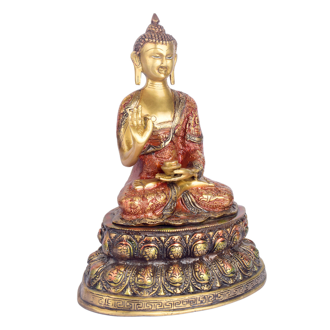 15.4 Inch brass Buddha Idol Peace and Serenity