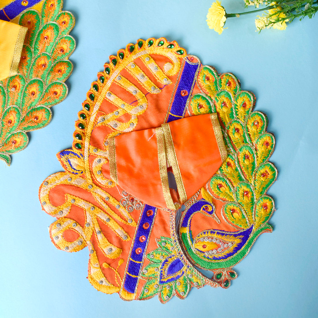 Multicolor Peacock Design Dresses for Laddu Gopal | Sizes 0 to 6