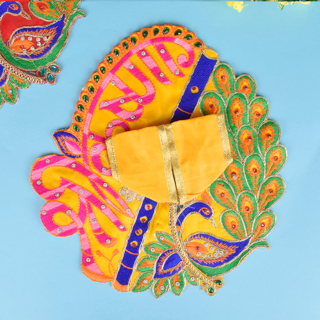 Multicolor Peacock Design Dresses for Laddu Gopal | Sizes 0 to 6