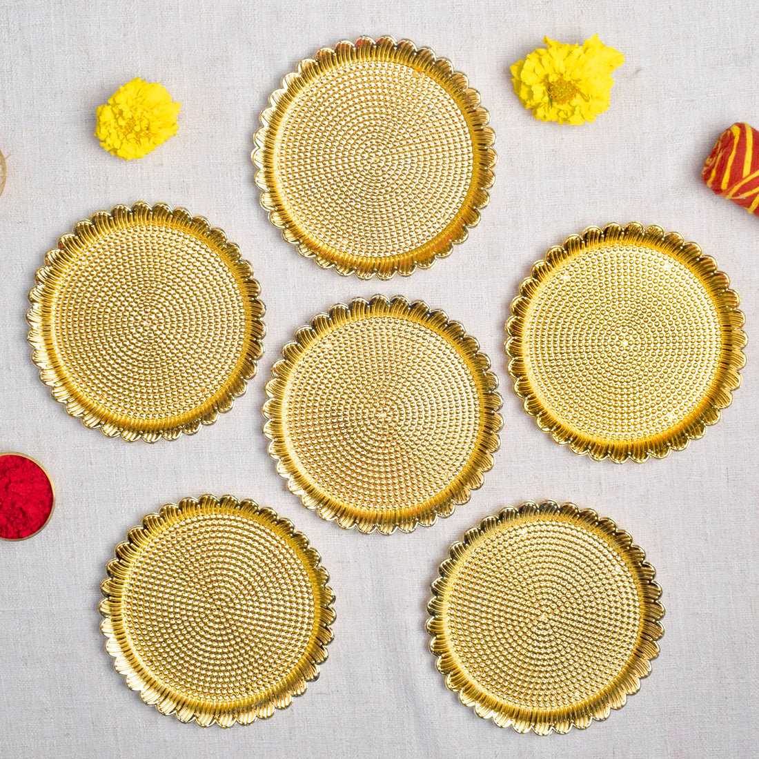 Laddu Gopal Bhog Thali Set (Pack of 6)