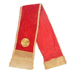 Designer Red Velvet Ganpati Idol Patka with Zig-Zag Border