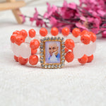 Guru Ji Maharaj Swaroop Orange Beads Artisan Bracelets for Men and Women